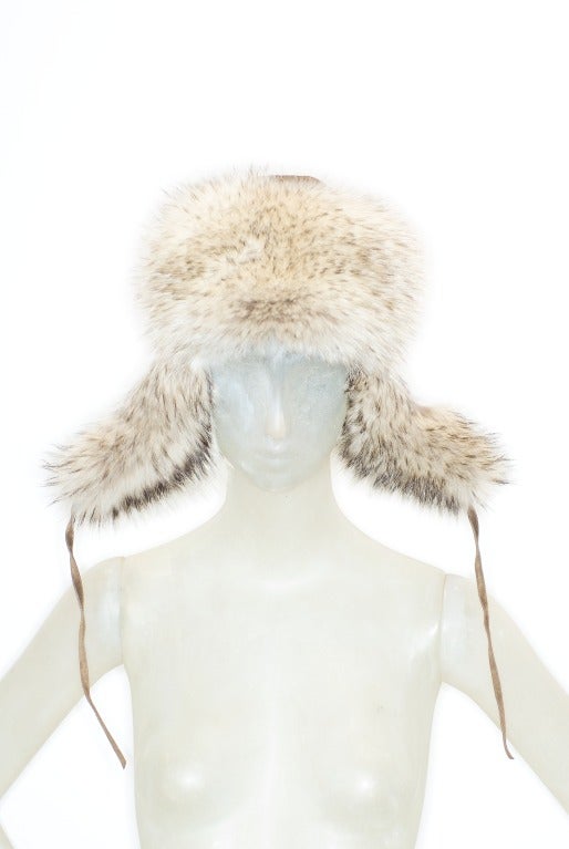 Hermes Fox Fur and Suede Trapper Hat In Excellent Condition In New York, NY