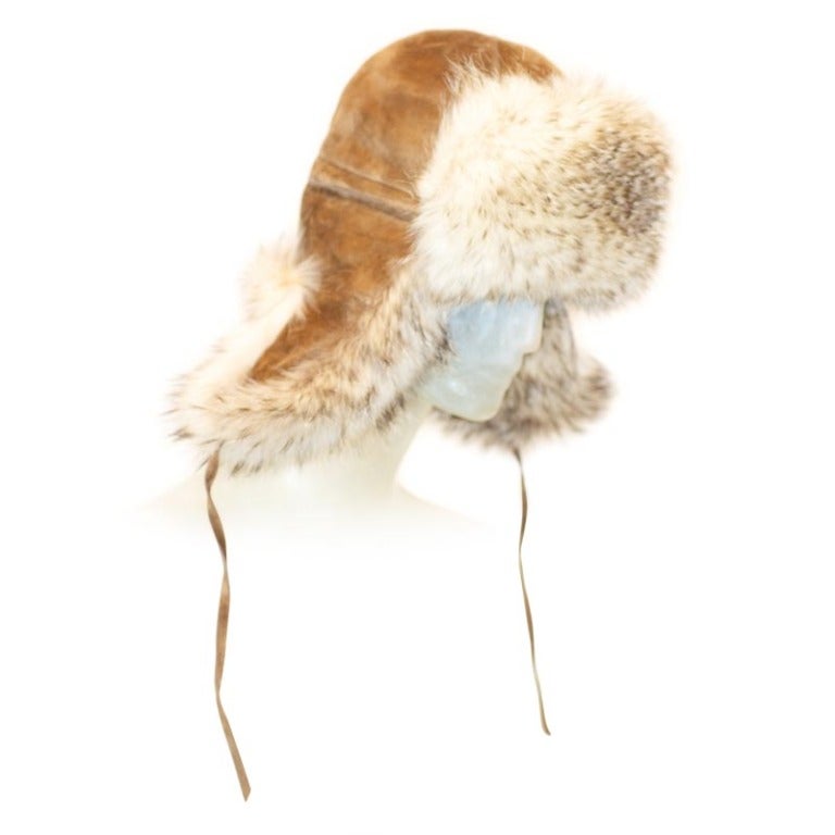 Hermes Fox Fur and Suede Trapper Hat