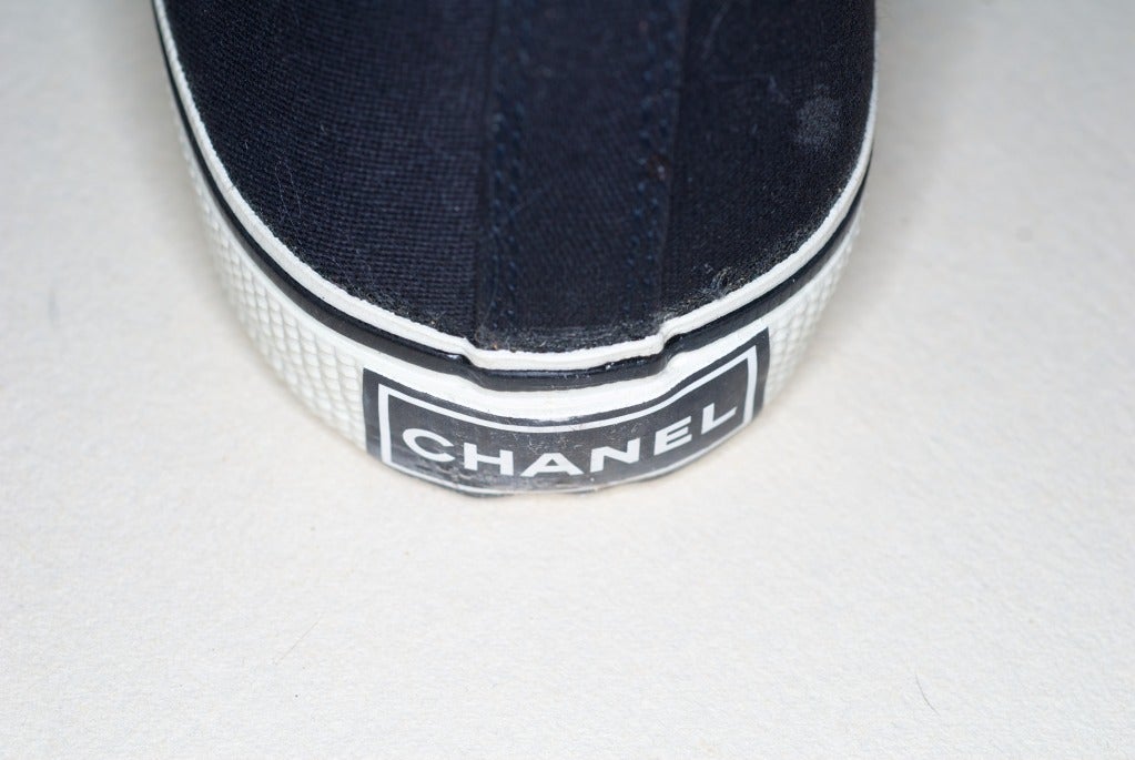 Chanel High Top Sneakers In Excellent Condition In New York, NY
