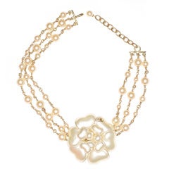 Chanel Pearl and Camellia Necklace