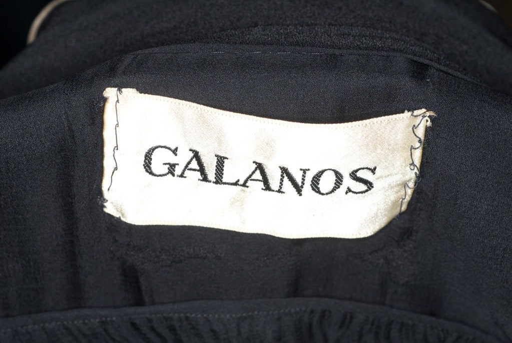 1970s Galanos Jumpsuit in Black and Cream 3