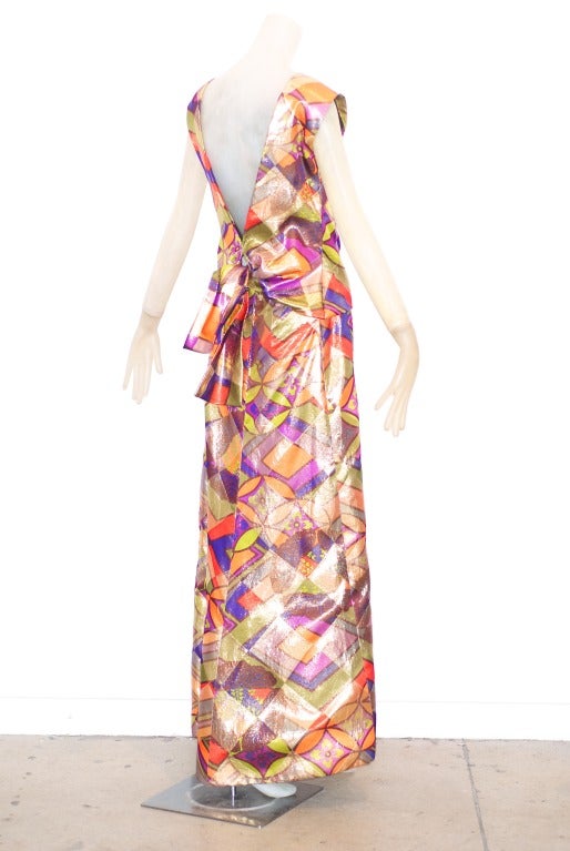A Rare and Beautiful 1966 Federico Forquet Lamé Dress In Excellent Condition For Sale In New York, NY