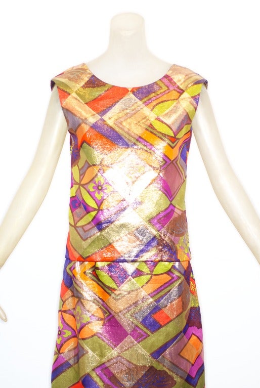 Women's A Rare and Beautiful 1966 Federico Forquet Lamé Dress For Sale