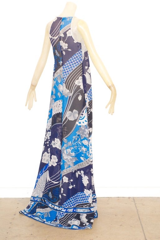 Leonard Long Bohemian Gown In Excellent Condition For Sale In New York, NY