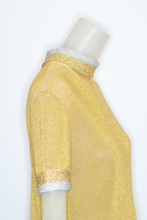 Women's 1960s Jeanne Lanvin Gold Dress For Sale