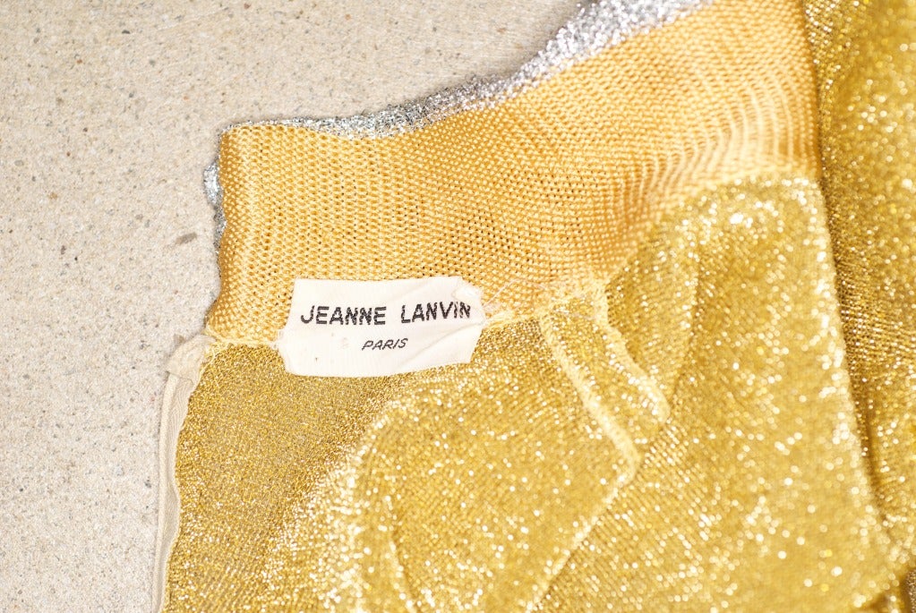 1960s Jeanne Lanvin Gold Dress For Sale 1