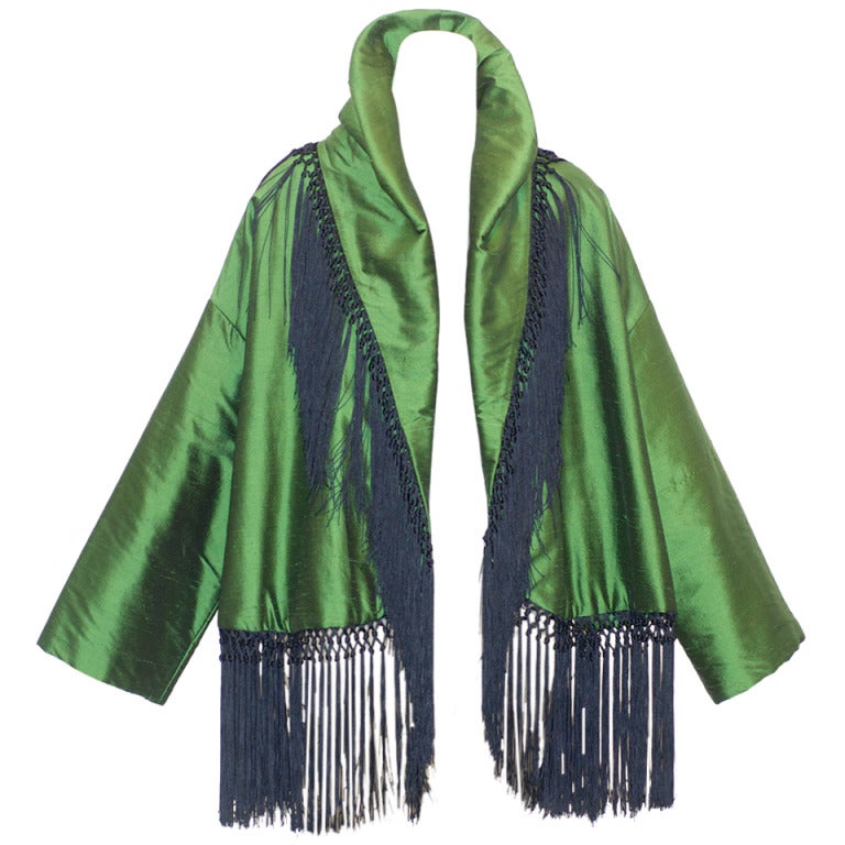 A Rare Romeo Gigli for Callaghan Fringed Coat For Sale