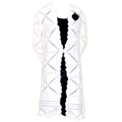 Chanel Black Knit Dress with White Knit Jacket