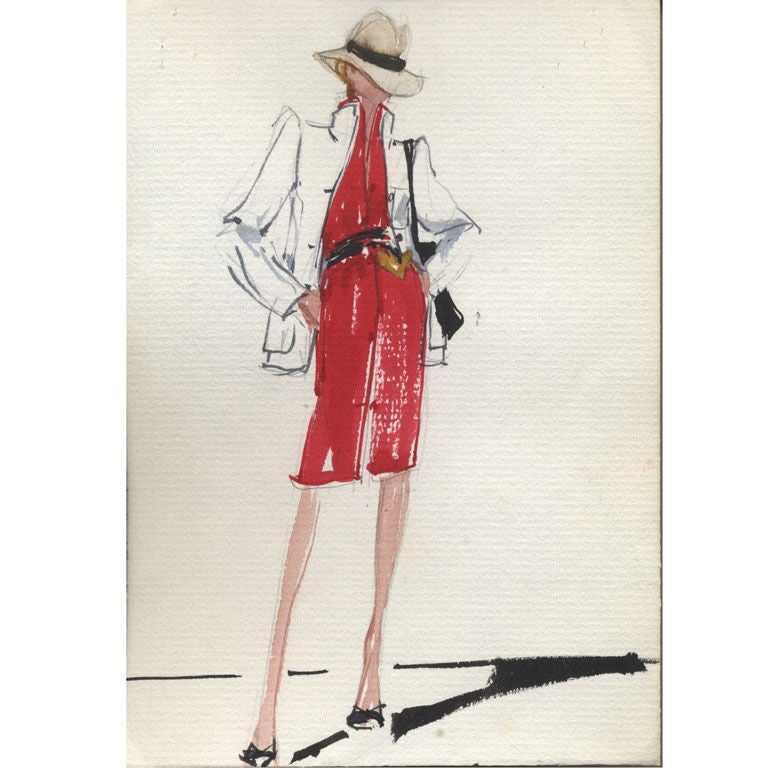Joe Eula Fashion Illustration for Halston
