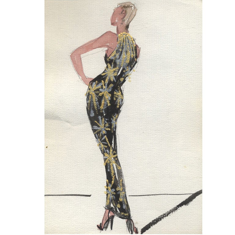 Joe Eula Fashion Illustration for Halston