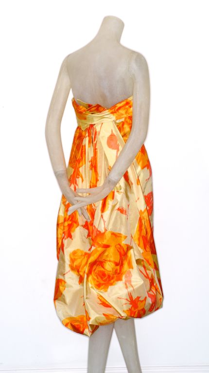 1960s Gandini Silk Chiné Cocktail Dress 1