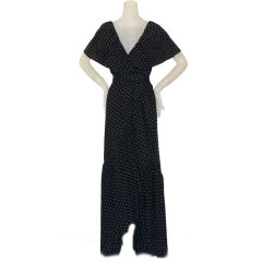 Halston dotted swiss wrap dress