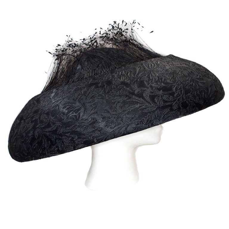 Phillip Treacy Vintage Brocade "Crown of Feathers' Hat