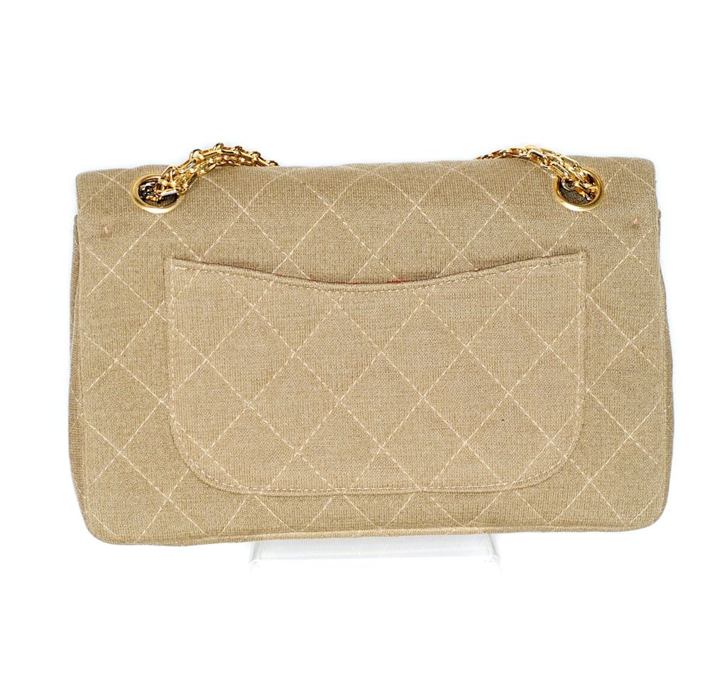 Women's 1960s Chanel Oatmeal Jersey Quilted 2.55 Bag