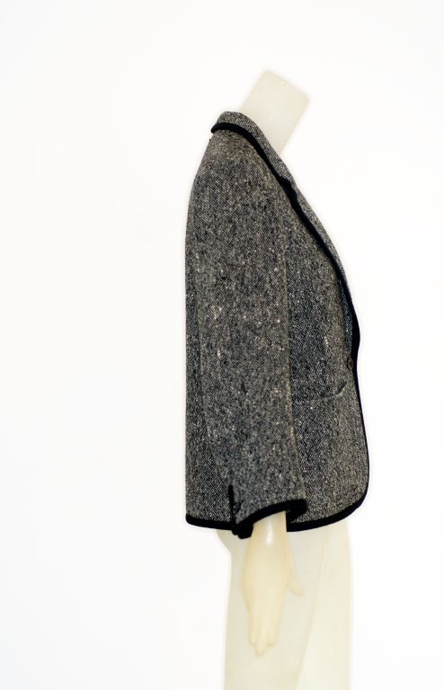 Yves Saint Laurent Tweed jacket with Grosgrain Trim For Sale at 1stDibs