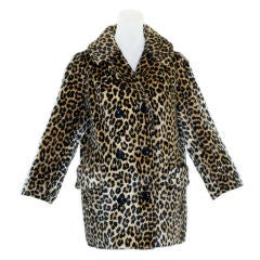 Vintage Faux Leopard Fur Peacoat