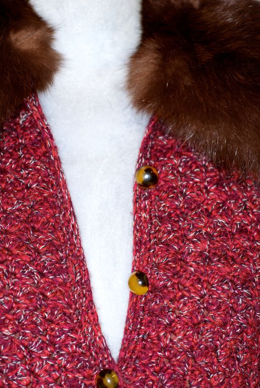 1974 Yves Saint Laurent Haute Couture Sweater with Fur Collar 2