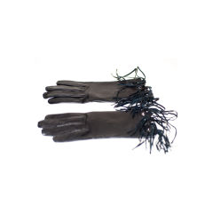 Hermes Leather Fringe Gloves