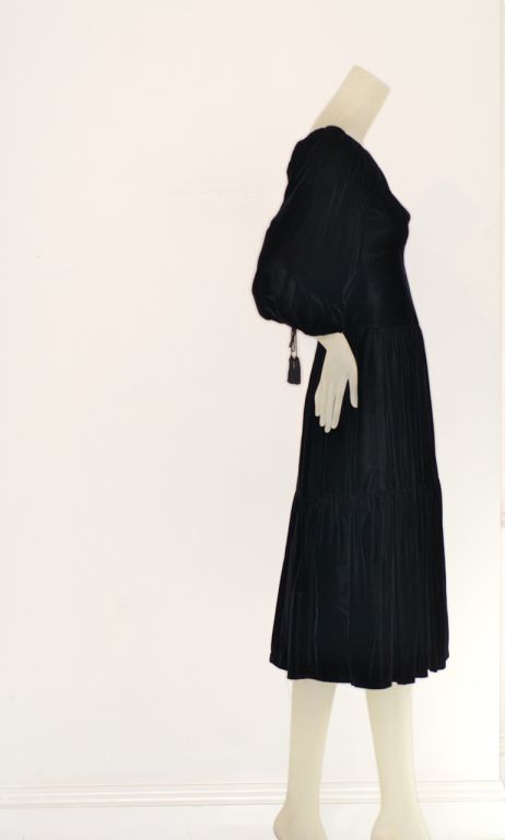 Women's 1970s Oscar de la Renta Peasant Dress For Sale