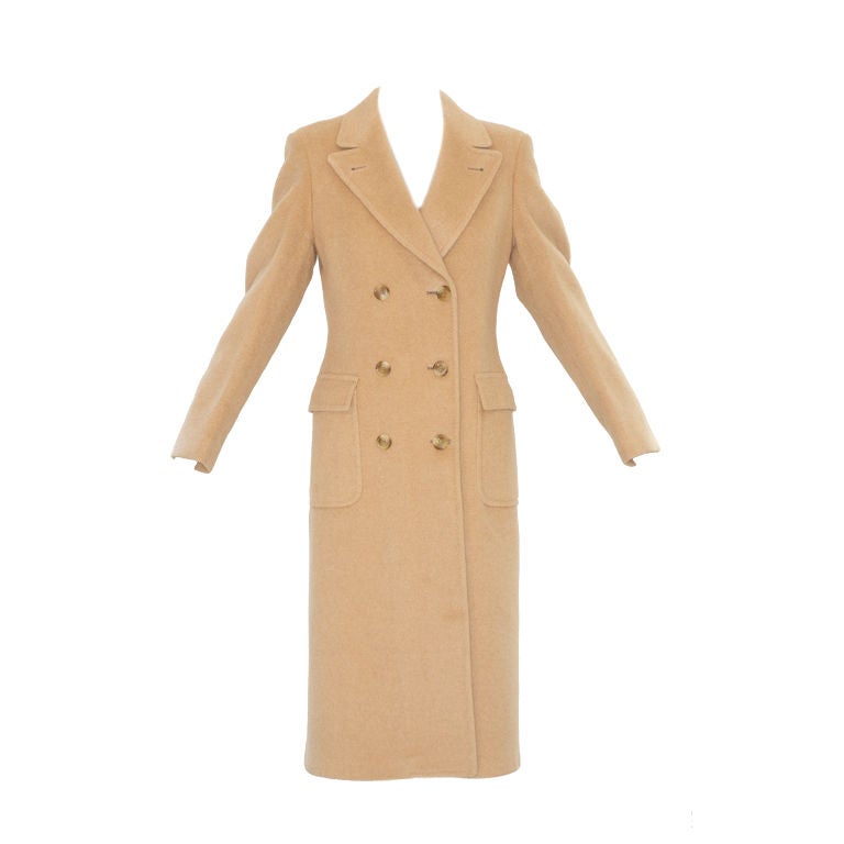 Early 1970s Fitted Bill Blass Camel  Coat For Sale