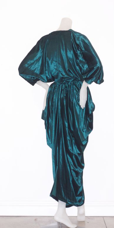 Women's 1970s Emerald Green Velvet Norma Kamali Ensemble