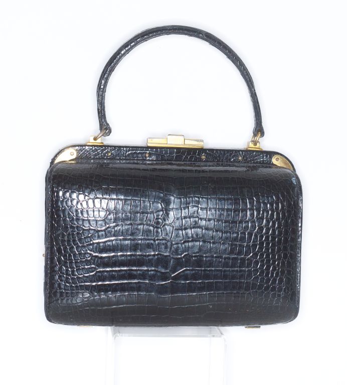 Women's 1950s Fernande Desgranges Crocodile Handbag