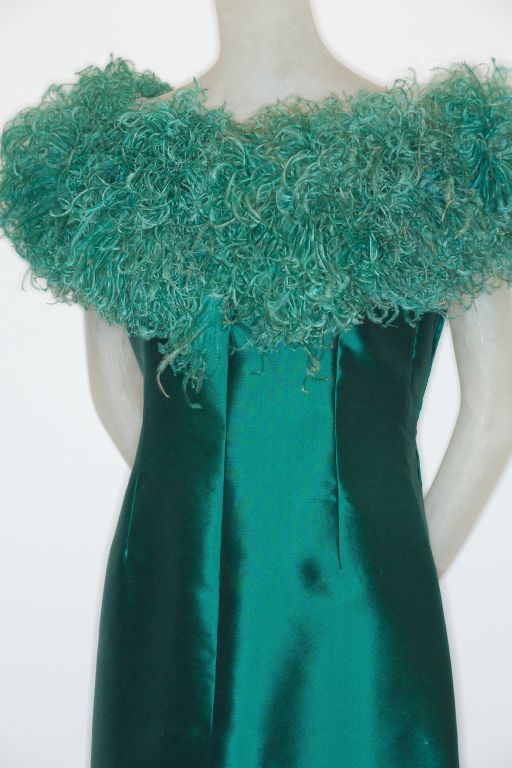 Women's 1960s Botti Cocktail Dress with Feathered Neckline