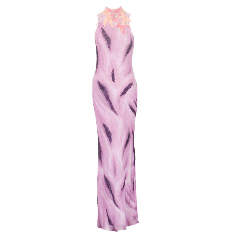 Early 1990s Gianni Versace Couture Lilac Gown