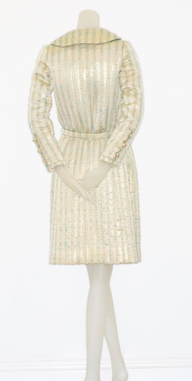 Women's 1970s Haute Couture Gold Lamé Coat Attributed to Chanel For Sale
