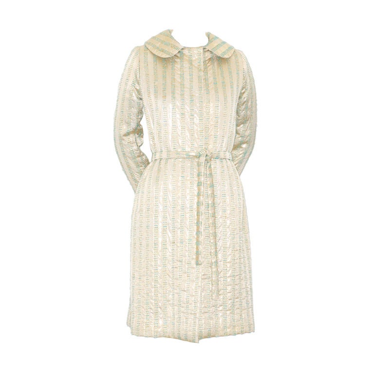 1970s Haute Couture Gold Lamé Coat Attributed to Chanel For Sale