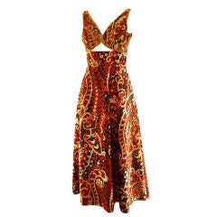 1960s Malcolm Starr Paisley Dress with beading
