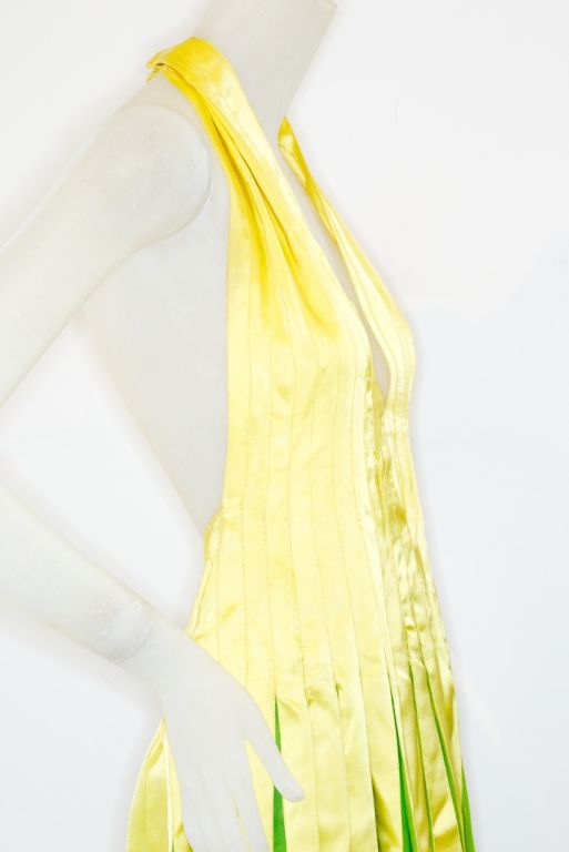 1970s Roberto Capucci Silk Ribbon Ombre Gown For Sale 2