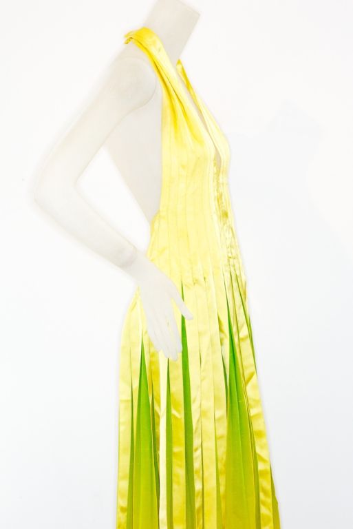 1970s Roberto Capucci Silk Ribbon Ombre Gown For Sale 3