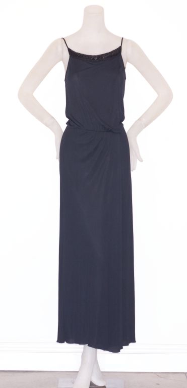 1980s Gianni Versace for Callaghan Fringed Jersey Dress For Sale 3