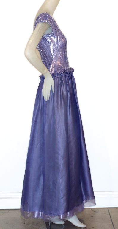 Geoffrey Beene Lavender Sequin and Organza Gown