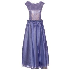 Vintage Geoffrey Beene Lavender Sequin and Organza Gown