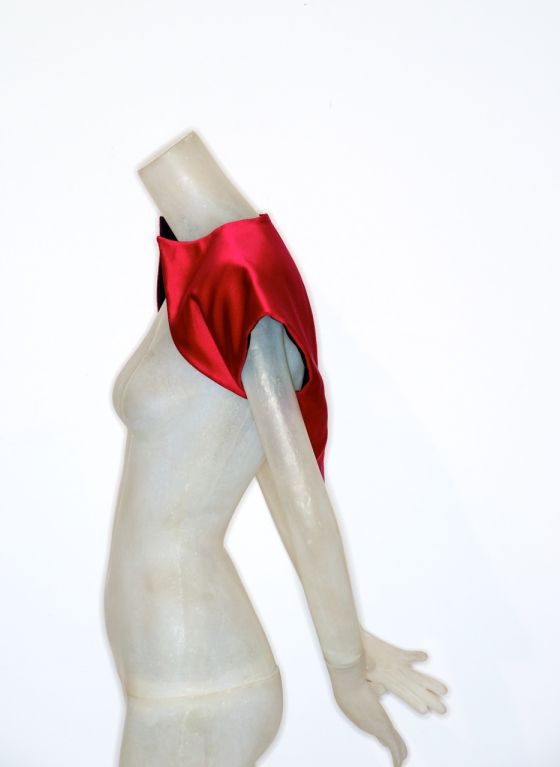 Women's Geoffrey Beene Red Double-Faced Silk Bolero For Sale
