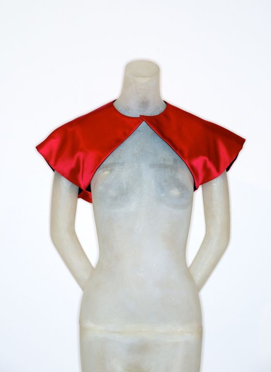 Geoffrey Beene Red Double-Faced Silk Bolero For Sale 1