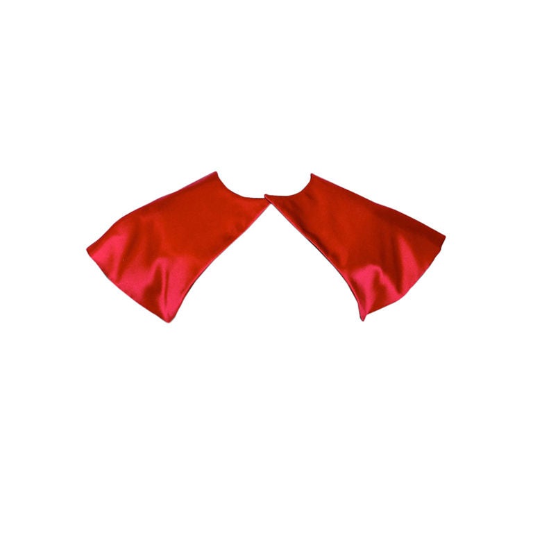 Geoffrey Beene Red Double-Faced Silk Bolero For Sale