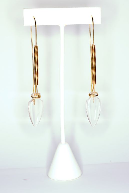 Women's Tina Chow Rock Crystal and Gold Amfora Earrings
