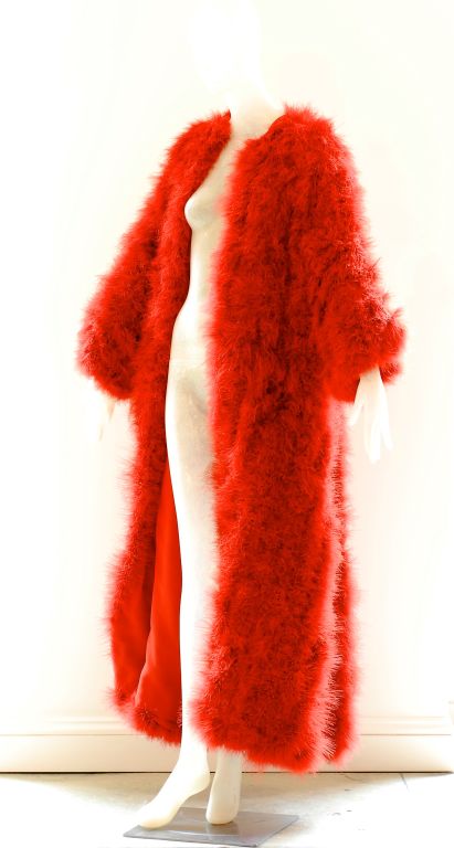 Women's Burnt Orange Sonia Rykiel Feather Coat