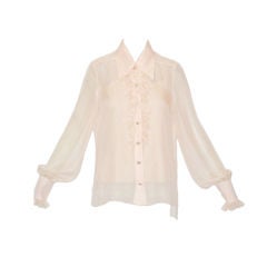 Palest Pink Chiffon Chanel Blouse