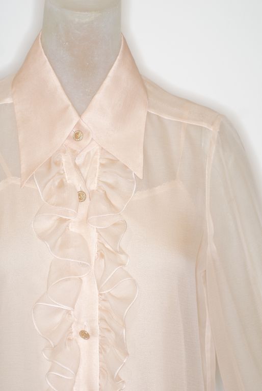 Palest Pink Chiffon Chanel Blouse