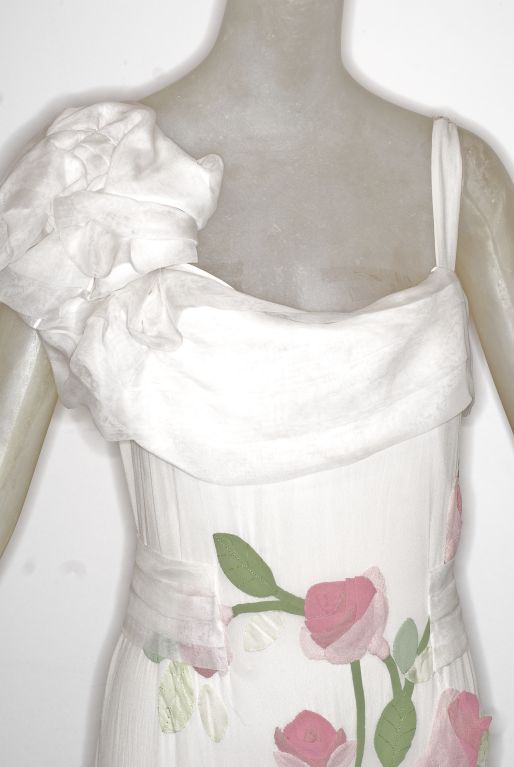 Women's John Galliano for Christian Dior White Embroidered Gown For Sale