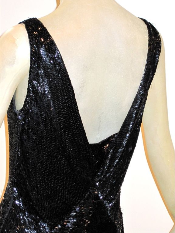 Oleg Cassini Finely Beaded and Chiffon Gown