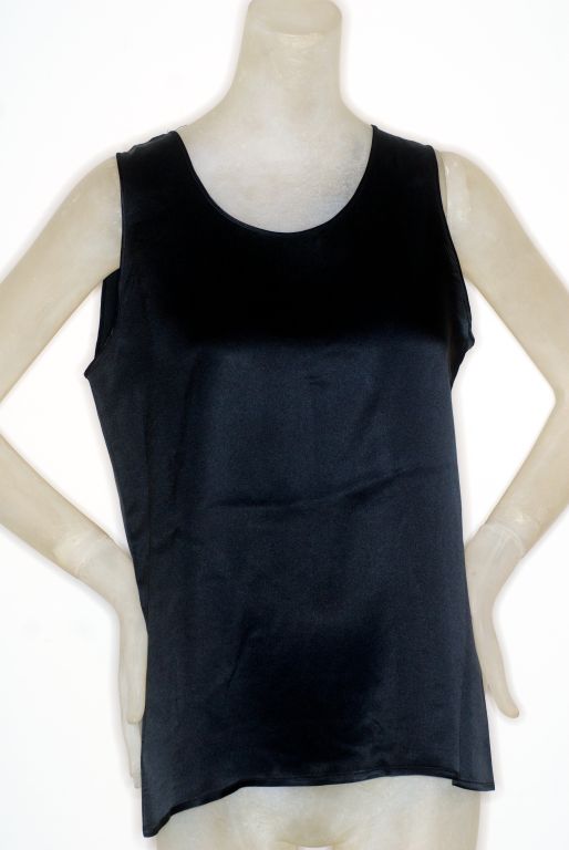 Women's Chanel Black Tank with Four Leaf Clover Gilt Buttons For Sale