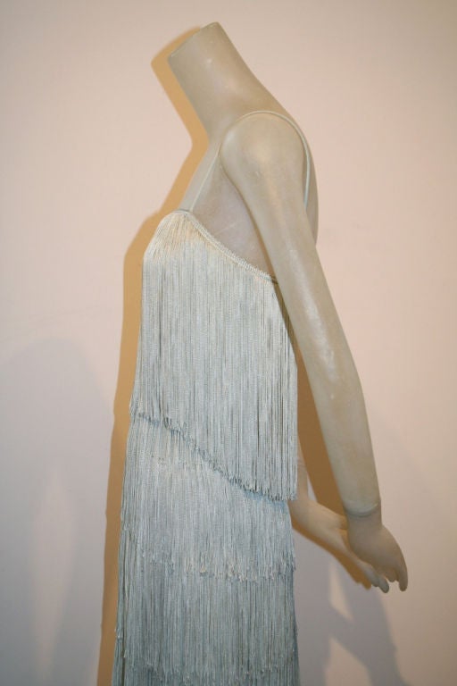 1960s Seafoam Green Fringe Dress