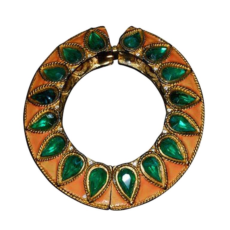 Early Kenneth Jay Lane Mughal-Style Bracelet For Sale