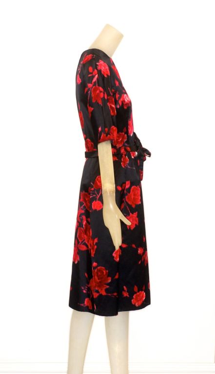 Women's 1960s Harvey Berin Floral Print Cocktail Dress For Sale