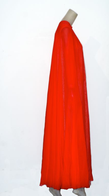 1970s Stavropulous gown with chiffon cape For Sale 1